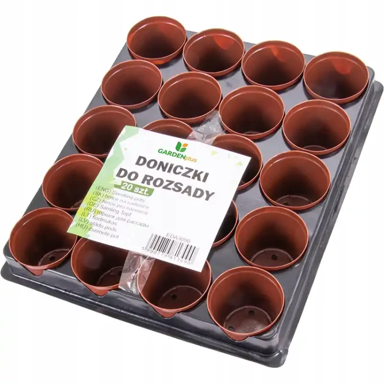Doniczka do rozsad 6cm kpl. 20 szt. wielokrotnego użytku