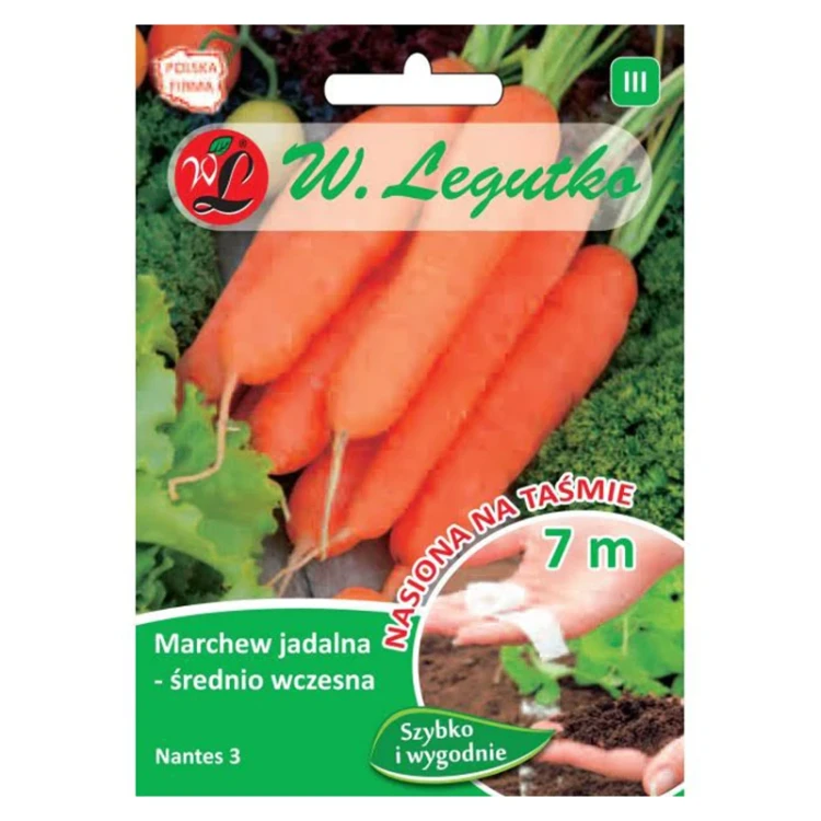 Marchew jadalna Nantes 3 - na taśmie 7m