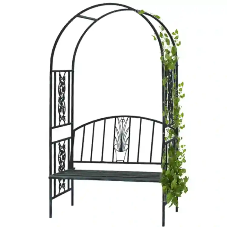 Pergola ogrodowa z ławką 122x58x203 cm
