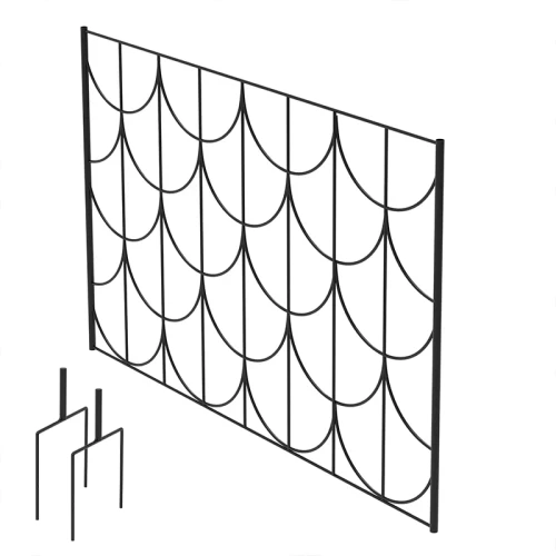 Metalowy parawan ogrodowy 'IGA' - solidność i elegancja spotykają się w harmonii pnączy.