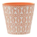 Ceramiczna doniczka dekoracyjna pomarańczowa