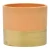 Ceramiczna osłonka z złotym pasem 15x15x13,2 cm pomarańczowo-złota