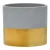 Ceramiczna osłonka z złotym pasem 15x15x13,2 cm szaro-złota