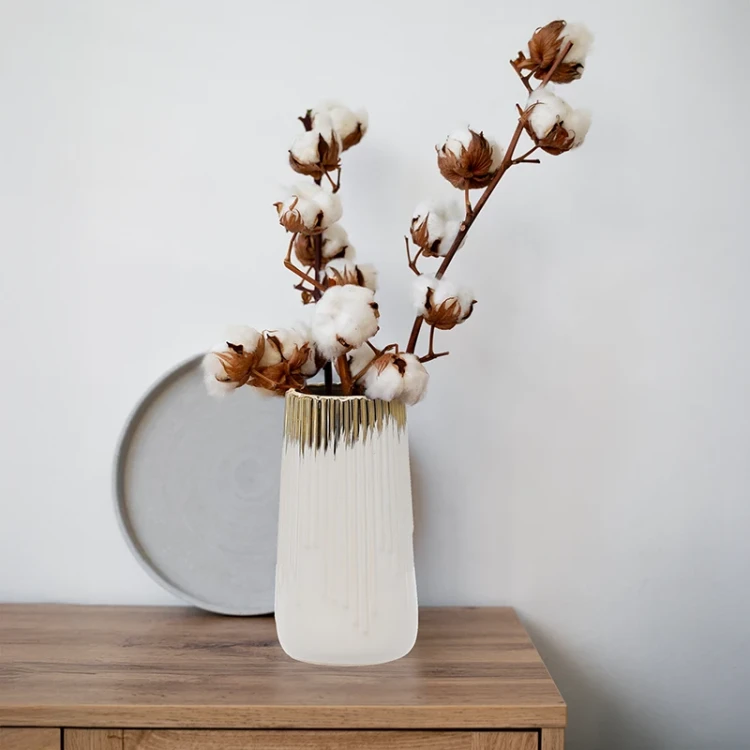 Wazon ceramiczny złoto-biały