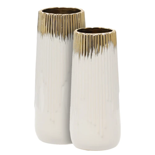 Wazon ceramiczny złoto-biały