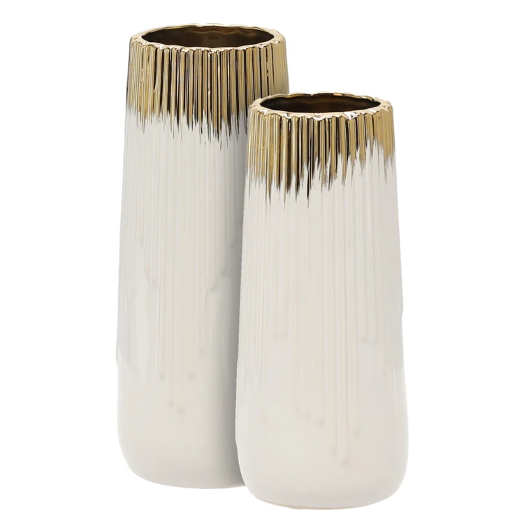 Wazon ceramiczny złoto-biały