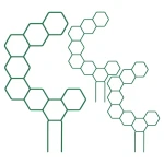 Podpora doniczkowa  - "HEX C" 24x42 cm kpl. 3 szt. 