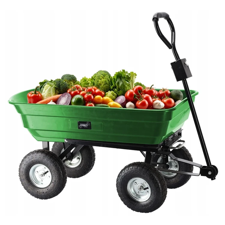 Dwufunkcyjny wózek ogrodowy - 75l 300KG zielony