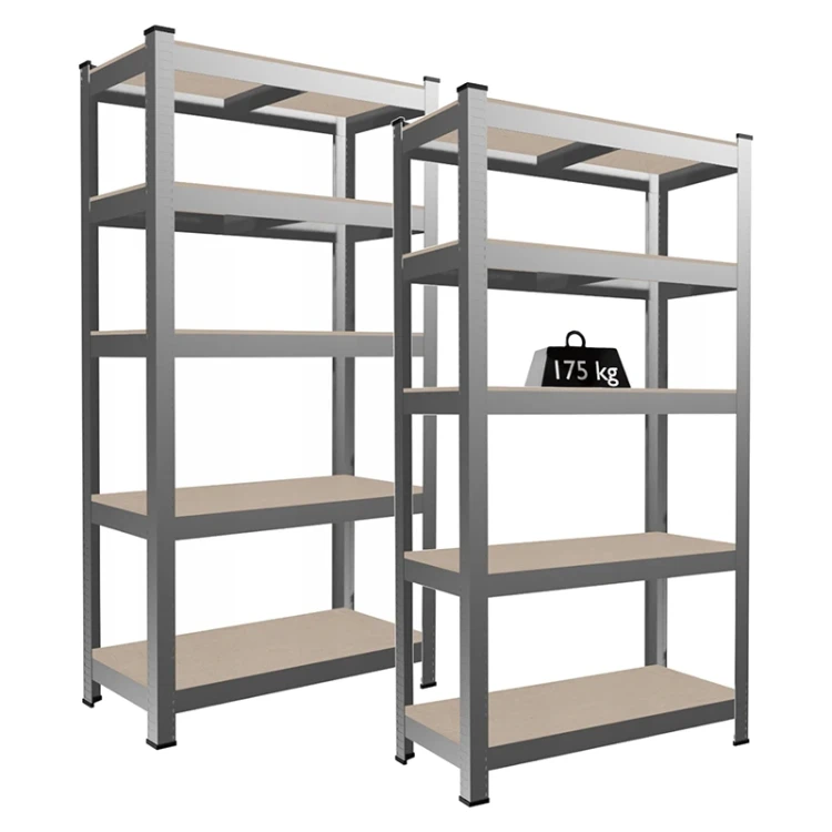 Zestaw regałów magazynowych 5 poziomowych 40x90x180 cm - 175 kg