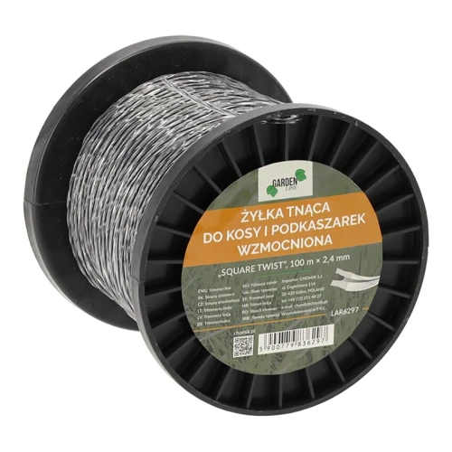 Wzmacniana żyłka do podkaszarek "Square Twist" - 100m x 2,4mm