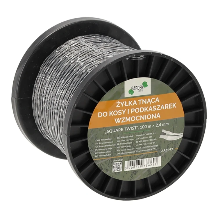 Wzmacniana żyłka do podkaszarek "Square Twist" - 100m x 2,4mm
