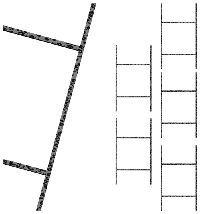 Metalowa drabinka składana 5 elementowa - 250 cm