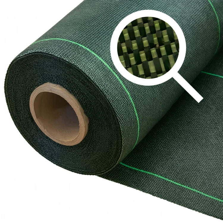 Agrotkanina zielona 100g/m2 Rolki 100 mb z lupą ukazującą splot