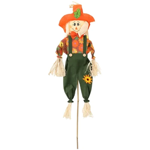 Strach na wróble 127 cm pomarańczowy kapelusz