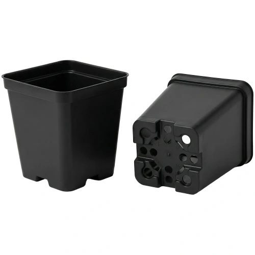 Doniczka produkcyjna kwadratowa 1l czarna do sadzonek - 11x11x12 cm