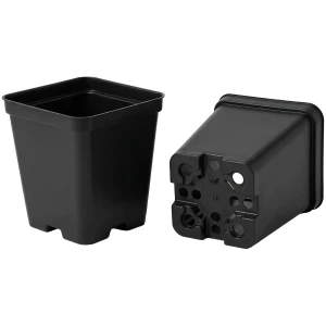 Doniczka produkcyjna kwadratowa 3l czarna - 16x16x16 cm