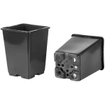 Doniczka produkcyjna kwadratowa wysoka 0,8l czarna - 9x9x14 cm