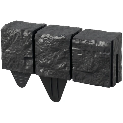 Antracytowa palisada granitowa - obrzeże trawnikowe 30 cm