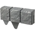Szara palisada granitowa - obrzeże trawnikowe 27 cm