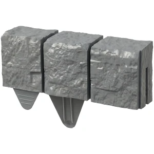 Szara palisada granitowa - obrzeże trawnikowe 30 cm