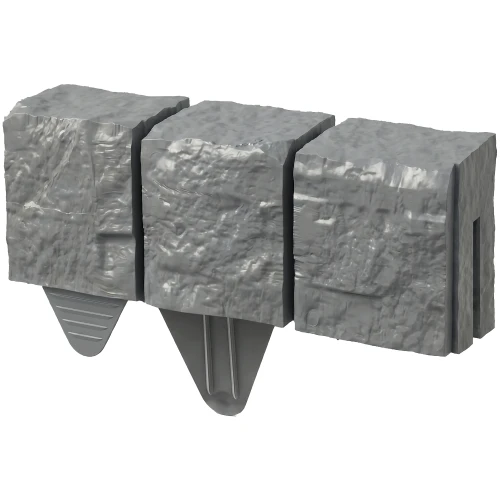 Szara palisada granitowa - obrzeże trawnikowe 30 cm