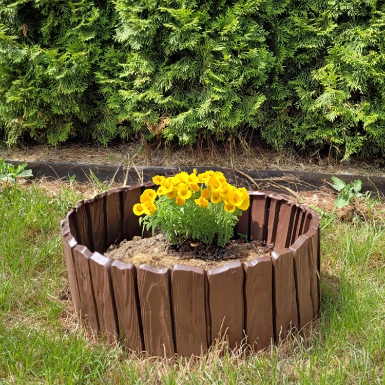 Palisada ogrodowa Wood - 58 cm ciemnobrązowa