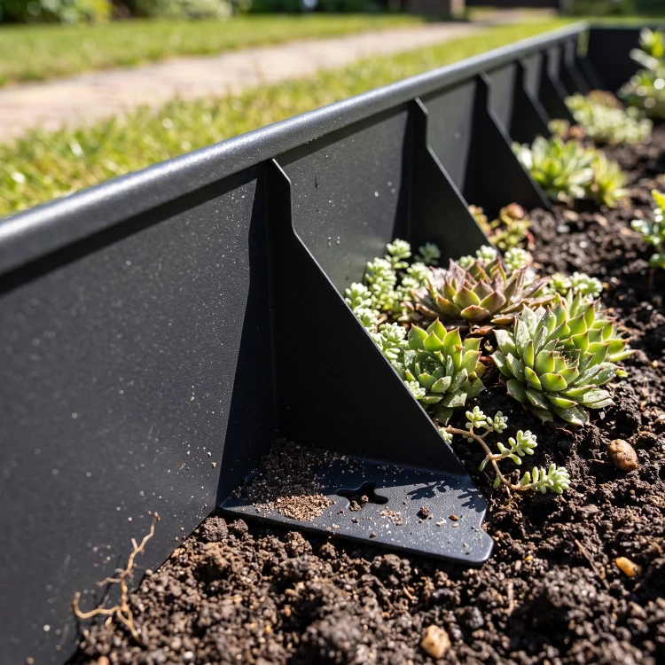 Obrzeże trawnikowe stalowe 100 mm 1 m antracytowe GARDENBORD PRO GP11050