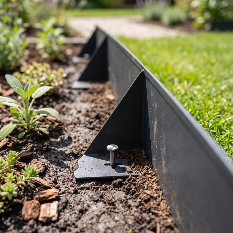 Obrzeże trawnikowe stalowe 100 mm 1 m antracytowe GARDENBORD PRO GP11050