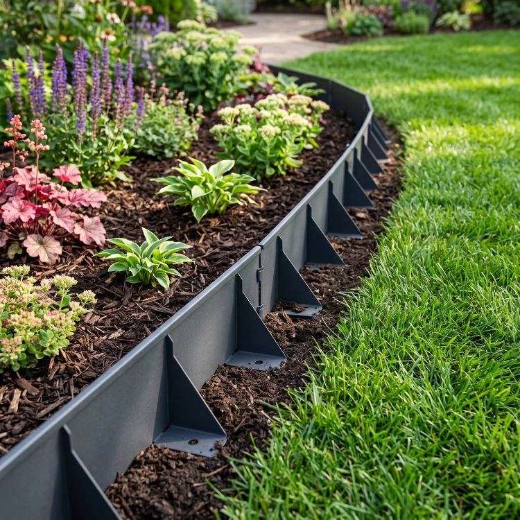 Obrzeże trawnikowe stalowe 100 mm 1 m antracytowe GARDENBORD PRO GP11050