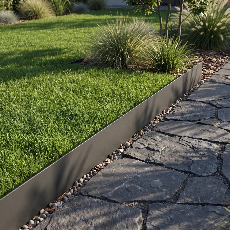 Obrzeże trawnikowe stalowe 100 mm 1 m antracytowe GARDENBORD PRO GP11050