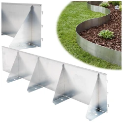 Obrzeże ogrodowe stalowe 100x20 cm srebrne GARDENBORD PRO GP11049