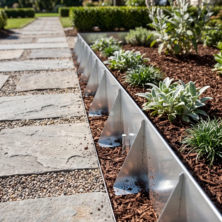Obrzeże ogrodowe stalowe 100x20 cm srebrne GARDENBORD PRO GP11049