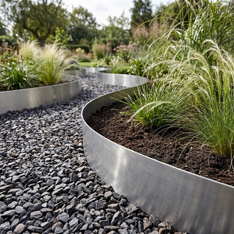 Obrzeże ogrodowe stalowe 100x20 cm srebrne GARDENBORD PRO GP11049
