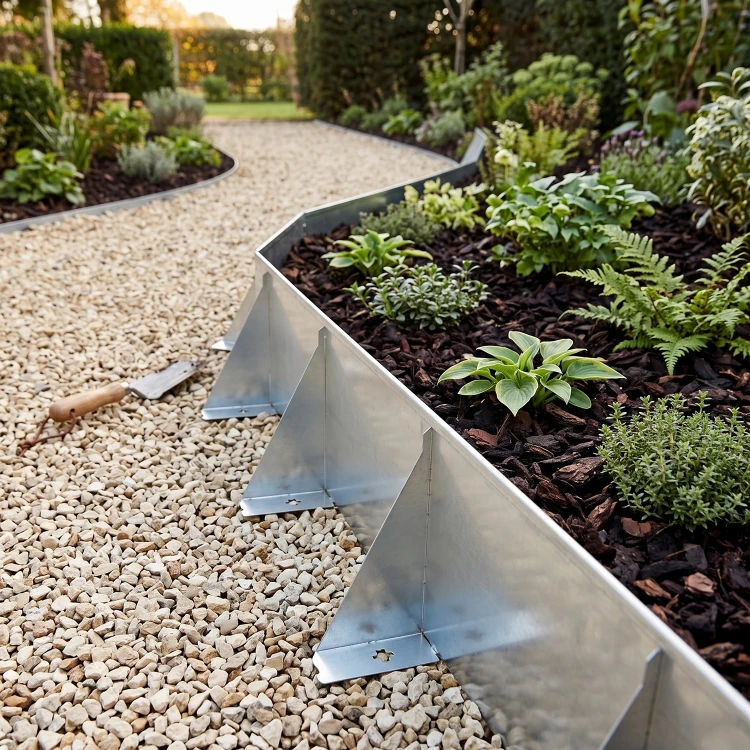 Obrzeże ogrodowe stalowe 100x20 cm srebrne GARDENBORD PRO GP11049