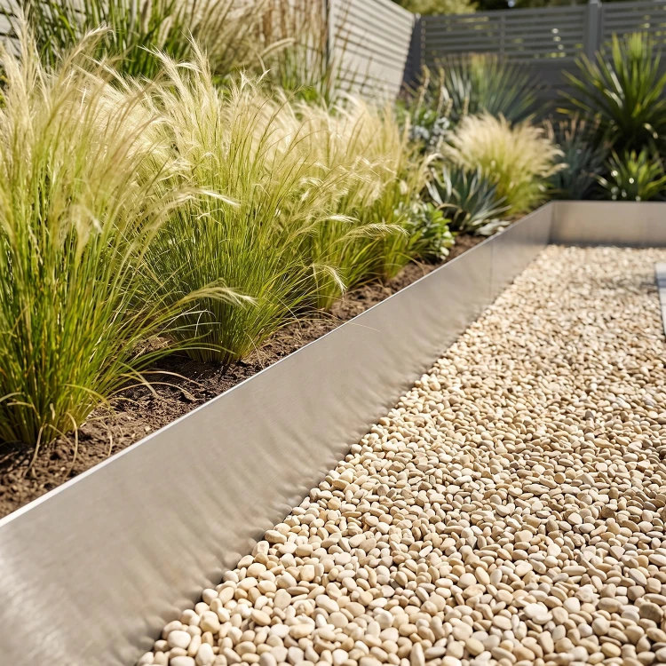 Obrzeże ogrodowe stalowe 100x20 cm srebrne GARDENBORD PRO GP11049