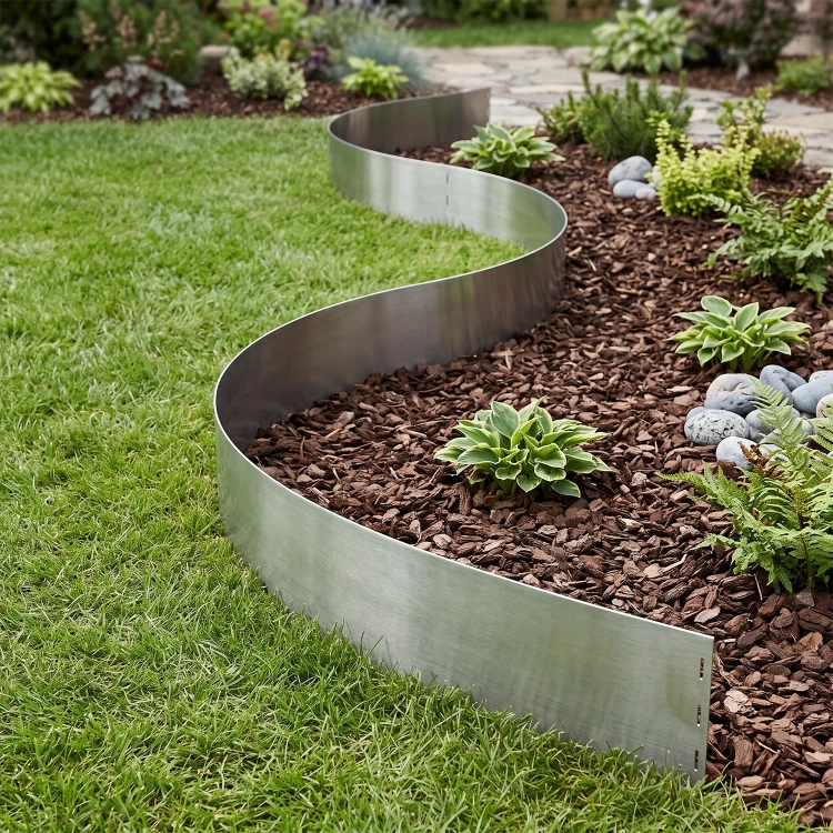 Obrzeże ogrodowe stalowe 100x20 cm srebrne GARDENBORD PRO GP11049