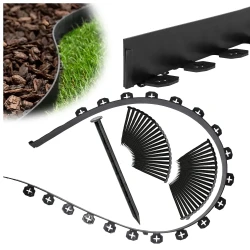 Elastyczne obrzeże trawnikowe FLEXI 40 20m + 40 kotew 18 cm GardenPlus
