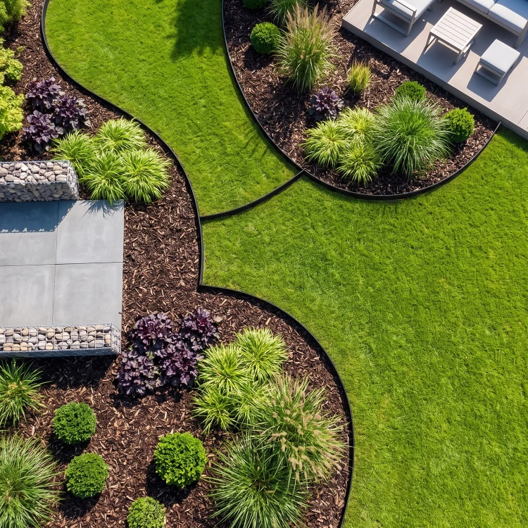 Elastyczne obrzeże FLEXI 50mm 1m czarne plastikowe +kotwy 5 szt GardenPlus