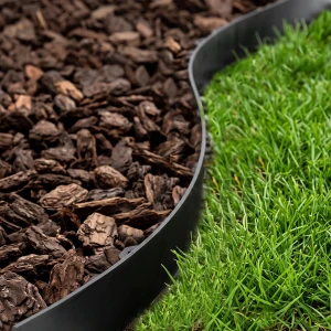 Elastyczne obrzeże FLEXI 60mm 1m czarne plastikowe +kotwy 5 szt GardenPlus