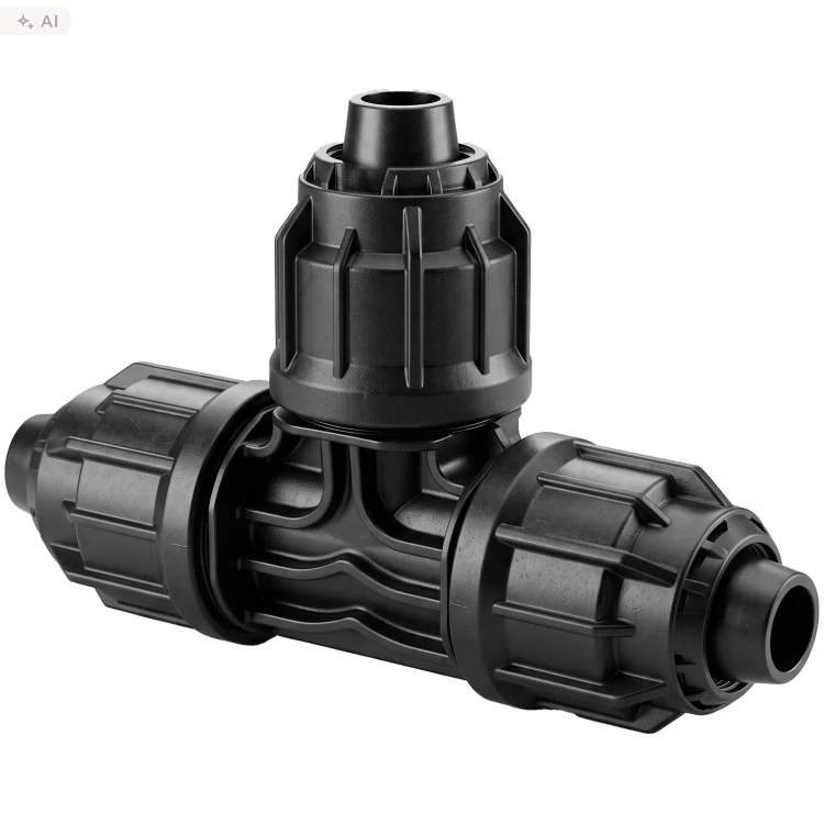 Trójnik do rury PE 16 mm szybkozłącze 4 bar czarny BEVO 7038768
