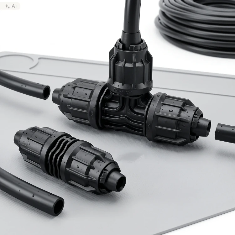 Trójnik do rury PE 16 mm szybkozłącze 4 bar czarny BEVO 7038768