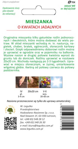Mieszanka roślin o kwiatach jadalnych