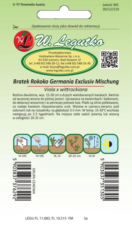 Bratek wielokwiatowy Rococo