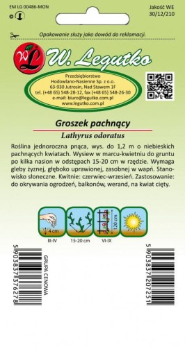 Groszek pachnący różne odmiany niebieskie