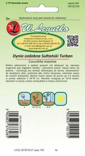 Dynia olbrzymia ozdobna Sułtański Turban