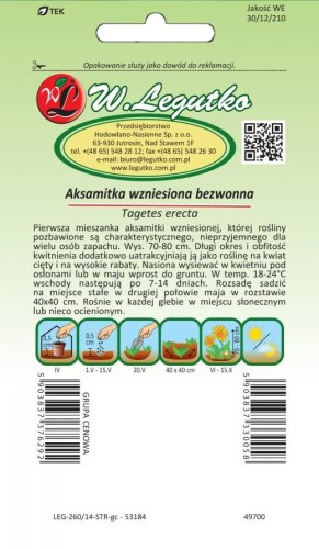 Aksamitka wzniesiona Odourless mieszanka bezwonna