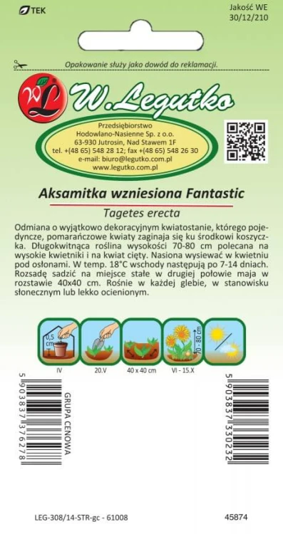 Aksamitka wzniesiona Fantastic pomarańczowa