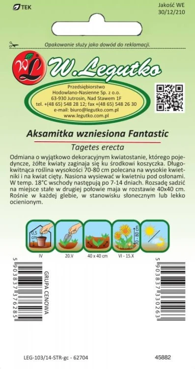 Aksamitka wzniesiona Fantastic żółta
