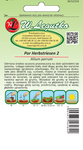 Por średnio wczesny Herbstriesen 2 tył