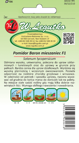 Pomidor Baron F1 tył
